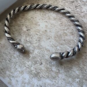 Southwest Sterling Silver Twisted Wire Rope Bracelet‎